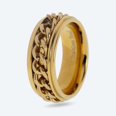 Ring Edelstahl vergoldet