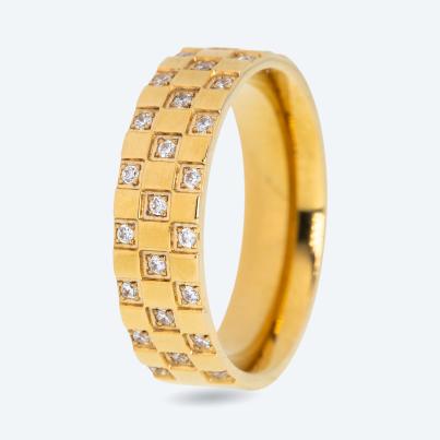 Ring Edelstahl vergoldet Zirkonia