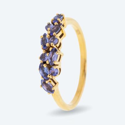 Ring 925 Sterling Silber vergoldet Tansanit
