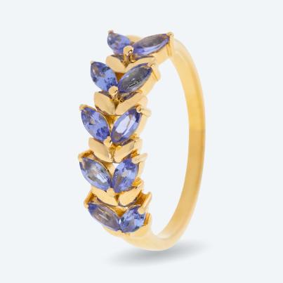 Ring 925 Silber vergoldet Tansanit