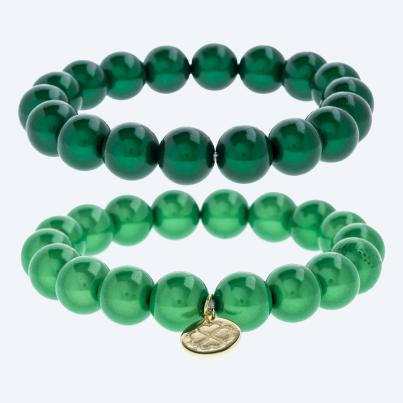 SET: 2x Armbänder Lucky Pearls grün