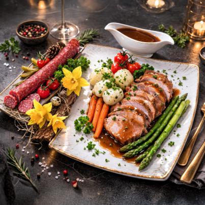 Osterbraten und Bergsalami