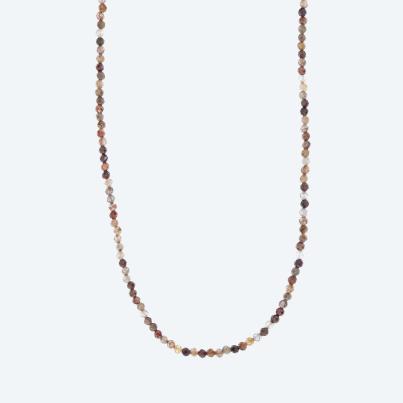 Collier Zirkon mokkafarbig Karabiner 925