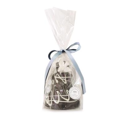 Glocke aus Zartbitterschokolade mit Pistazien