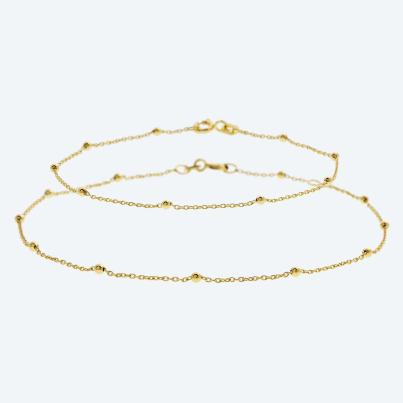 SET: Fußkette und Armband 925 vergoldet