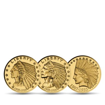 3 Goldmünzen "Indian Chief Gold Set"