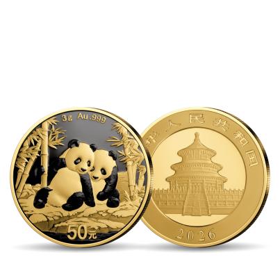 Goldmünze "Panda 2026" mit Black-Platin-Veredelung