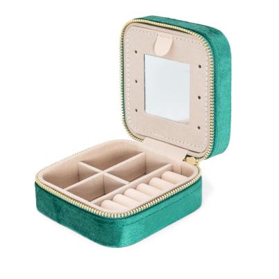 Samt Schmuck/Reise-Etui grün