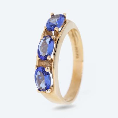 Ring 375 Gelbgold AAAA Tansanit