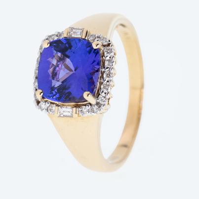 Ring 585 Gelbgold AAAA Tansanit