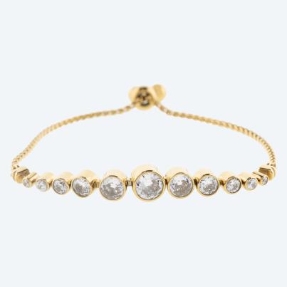 Armband Edelstahl vergoldet Zirkonia