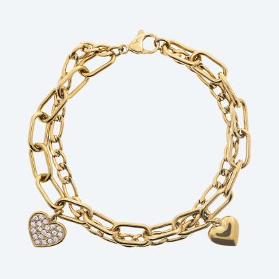 Armband Edelstahl vergoldet Zirkonia