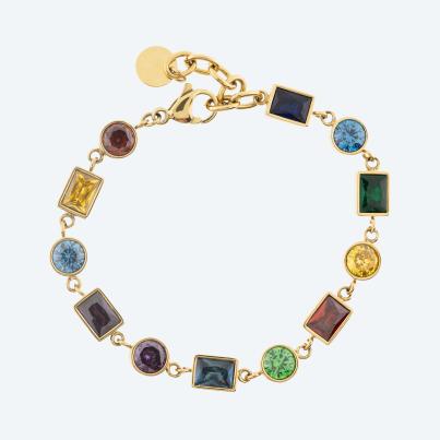 Armband Edelstahl vergoldet Zirkonia
