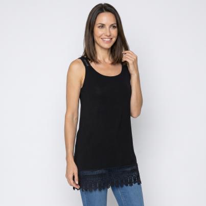 Jeannie Damen-Top mit Spitze schwarz