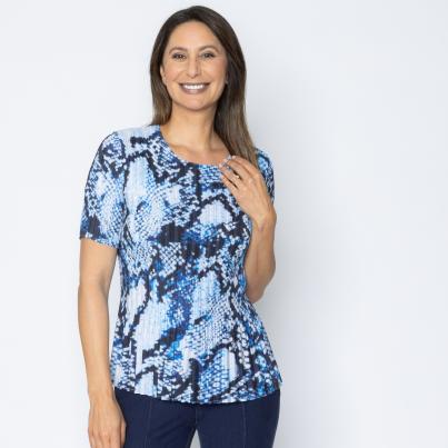 Jeannie Damen-Plissee-Shirt snake