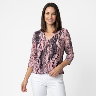 Jeannie Damen-Plissee-Blusenjacke multicolor