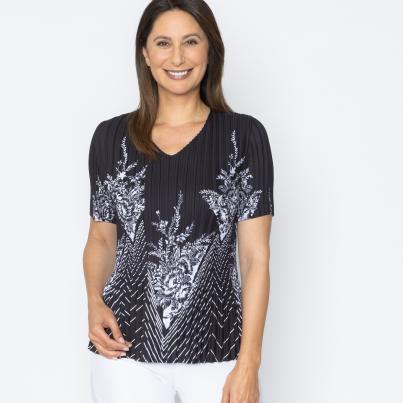Jeannie Damen-Plissee Shirt floral