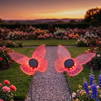 2 Solar-Schmetterlingsleuchten 3in1-Funktion