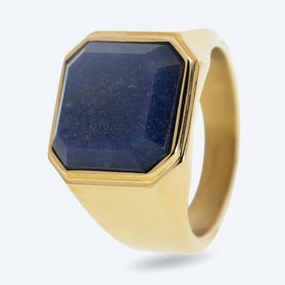 Ring Edelstahl vergoldet Aventurin