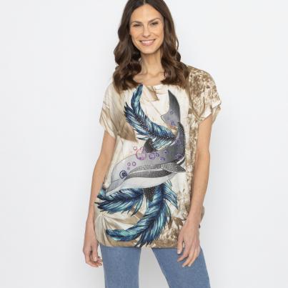 FASHION NEWS Damen-Shirt Delfin camel