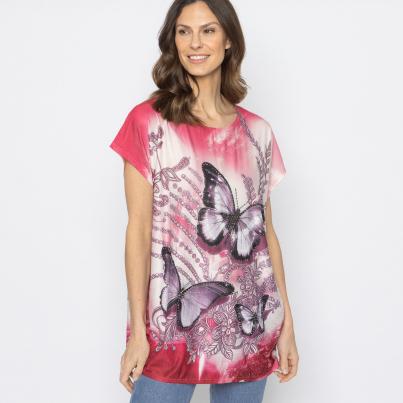 FASHION NEWS Damen-Shirt Butterfly beere