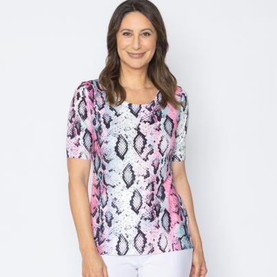 BRILLIANTSHIRTS Damen-Shirt Snake multicolo