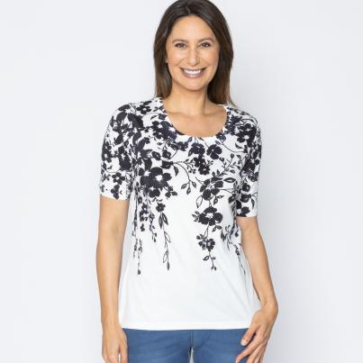 BRILLIANTSHIRTS Damen-Shirt Blumenverlauf