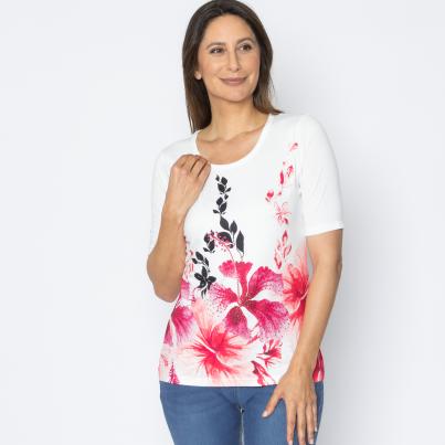 BRILLIANTSHIRTS Damen-Shirt pinke Blüten