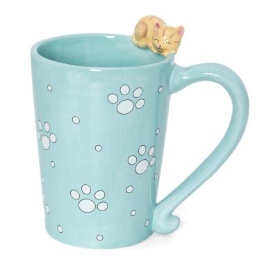 Tasse Katze blau