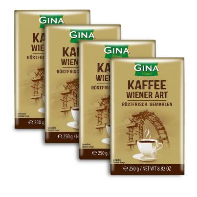Gina Kaffee Wiener Art 4 x 250g
