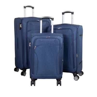 3-teiliges Stoff-Kofferset 'Cremona' blau