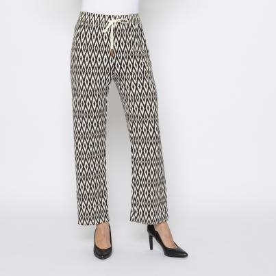 FASHION NEWS Damen-Hose Grafik schwarz/weiß