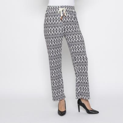 FASHION NEWS Damen-Hose Grafik navy/weiß