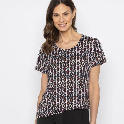 FASHION NEWS Damen-Shirt schwarz/multicolor