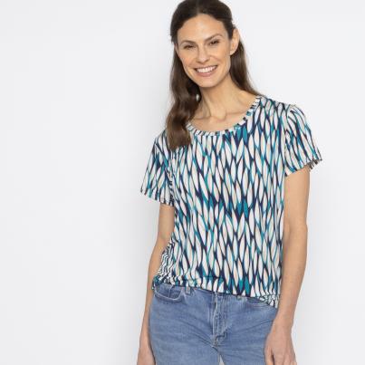 FASHION NEWS Damen-Shirt Blätter türkis/multicolor