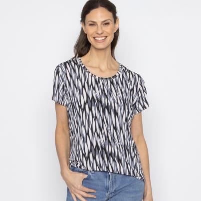 FASHION NEWS Damen-Shirt Blätter grau/multicolor