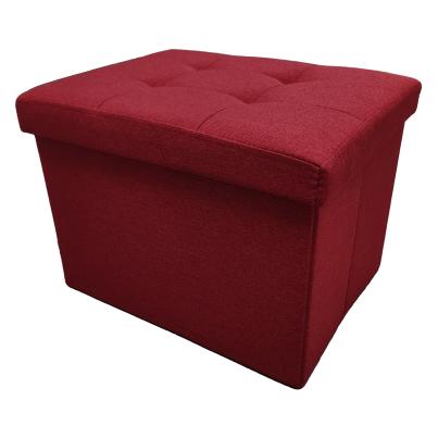 Sitzhocker Leinenoptik faltbar, rot