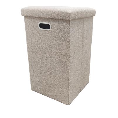 Teddy-Sitzhocker faltbar XL, beige