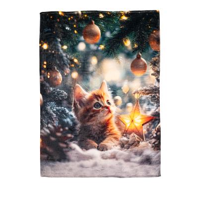 Kuscheldecke Weihnachtskatze 150x200cm