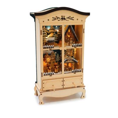 Holz-Dekoschrank mit LEDs