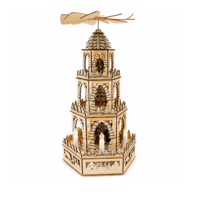 Deluxe Holzpyramide rotierend