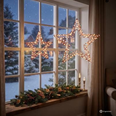 2 LED-Outdoor-Sterne rot