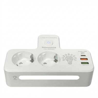 Mehrfachsteckdose mit Licht