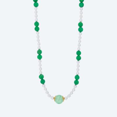Christian Materne Collier Muschelkernperlen, Achat
