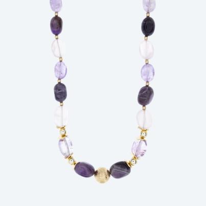 Christian Materne Collier Amethyst, Rosenquarz
