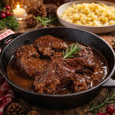 Zartes Rind in gezogener Soße