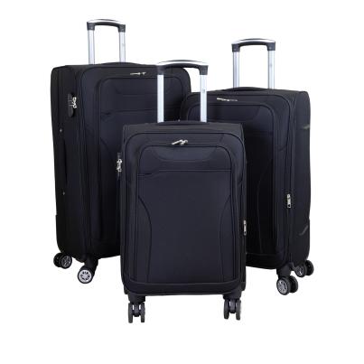 3-teiliges Stoff-Kofferset 'Cremona', schwarz