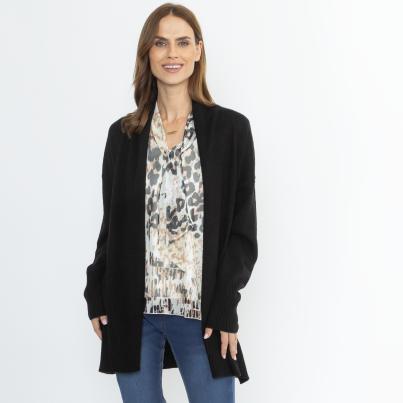 100% KASCHMIR Jacke Schalkragen schwarz