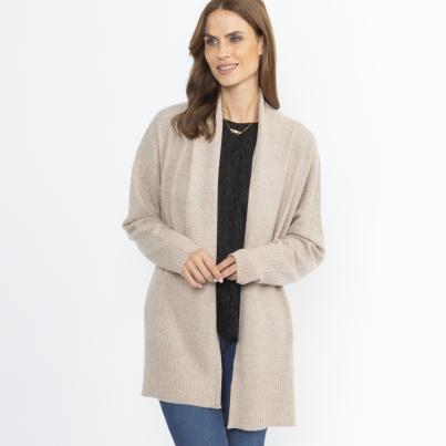 100% KASCHMIR Jacke Schalkragen beige melange