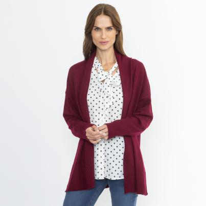 100% KASCHMIR Jacke Schalkragen bordeaux